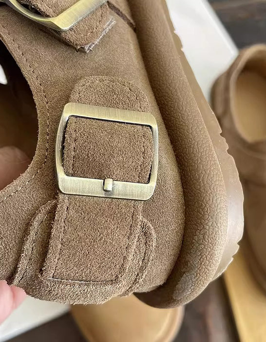 Spring Comfortable Suede Wide Toe Box Clogs