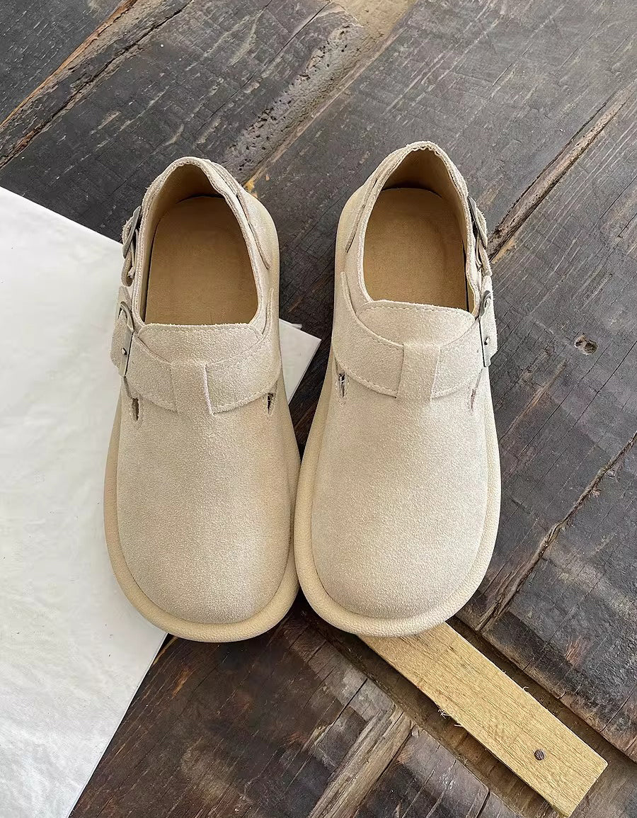 Spring Comfortable Suede Wide Toe Box Clogs — Obiono