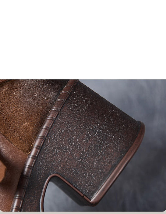 Winter Autumn Ankle Strap Platform Chunky Boots