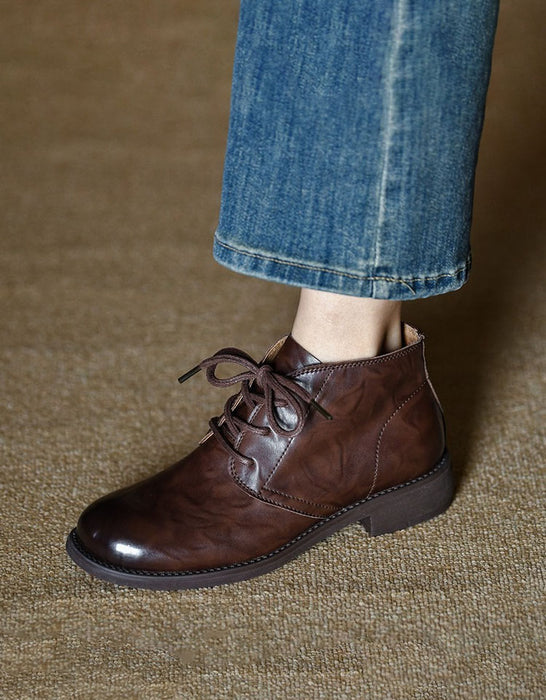 Winter Autumn British Style Lace-up Ankle Boots for Women Winter Autumn British Style Lace-up Ankle Boots for Women