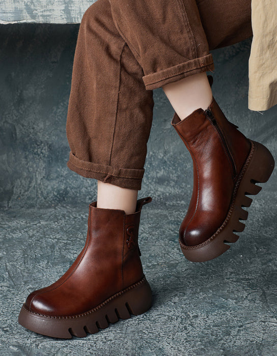 Winter Autumn Comfortable Platform Wide Toe Box Boots 40 / Black