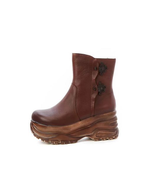 Winter Autumn Ethnic Style Waterproof Round Toe Platform Boots Jan Shoe Collection 2026 129.00
