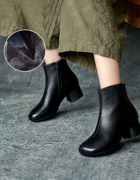 Winter Autumn Handmade Elegant Chunky Heels Boots