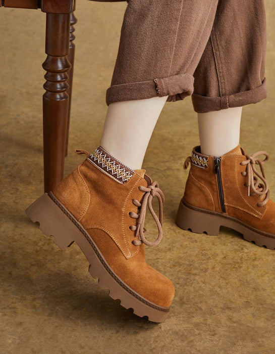 Winter Autumn Handmade Embroidery Martin Boots