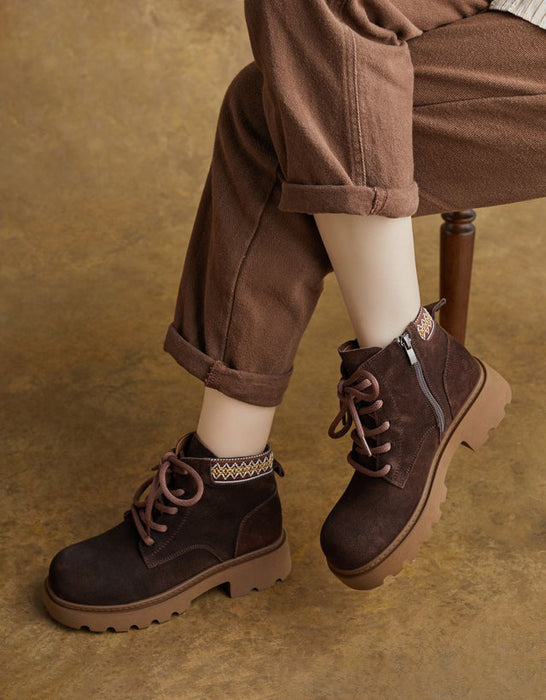 Winter Autumn Handmade Embroidery Martin Boots