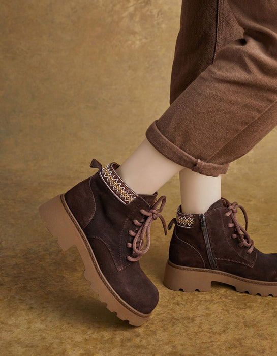 Winter Autumn Handmade Embroidery Martin Boots