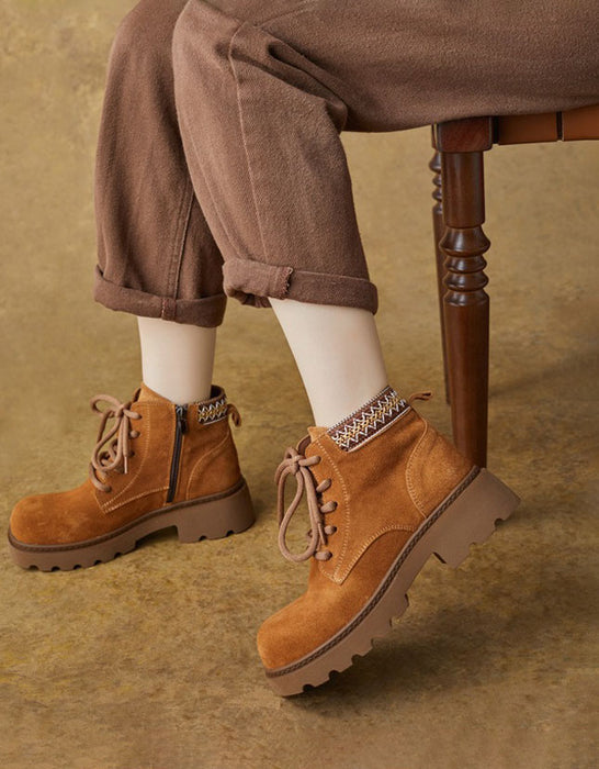 Winter Autumn Handmade Embroidery Martin Boots