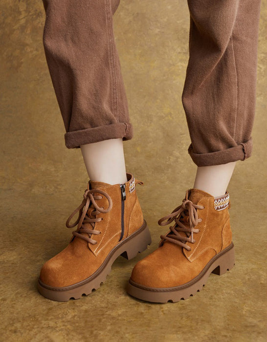 Winter Autumn Handmade Embroidery Martin Boots