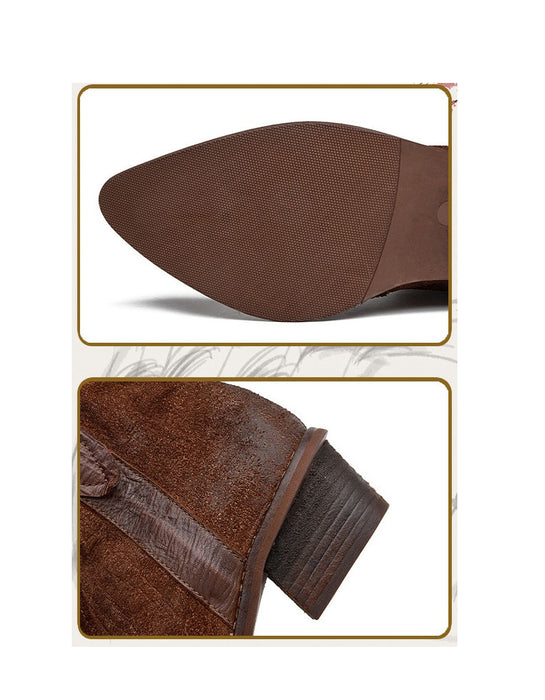 Winter Autumn Handmade Pointed Toe Western Boots