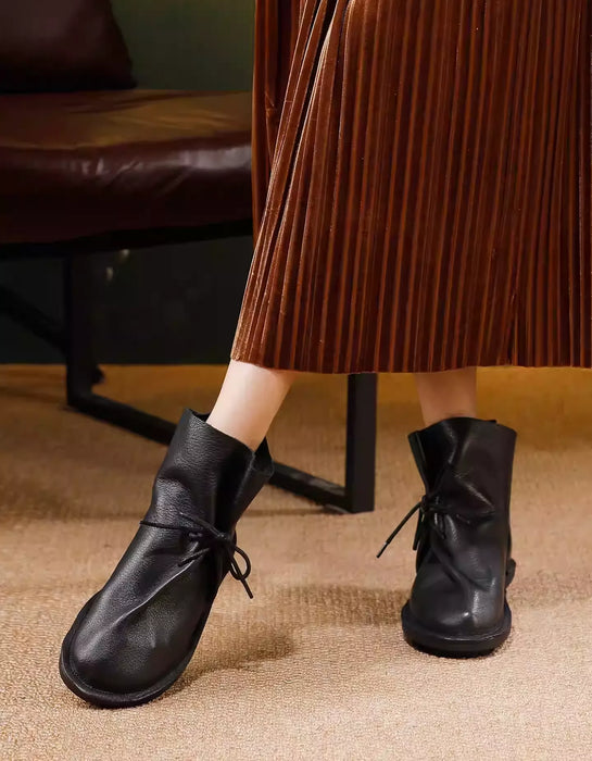 Winter Autumn Handmade Soft Leather Ankle Boots