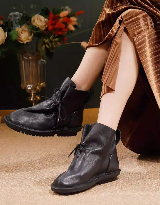 Winter Autumn Handmade Soft Leather Ankle Boots