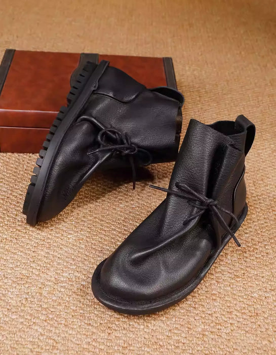 Winter Autumn Handmade Soft Leather Ankle Boots