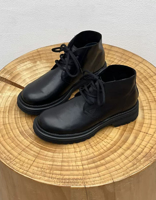 Handmade Winter Autumn Lace-up Retro Martin Boots Black , Obiono Sep Shoes Collection 2026, 89.80