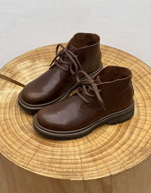 Handmade Winter Autumn Lace-up Retro Martin Boots Brown , Obiono Sep Shoes Collection 2026, 89.80