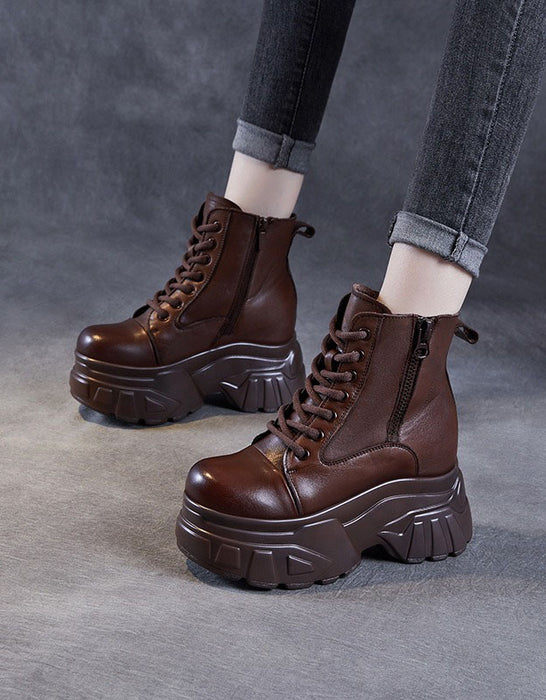 Winter Autumn Non-slip Round Toe Platform Boots