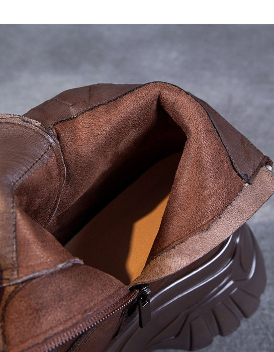 Winter Autumn Non-slip Round Toe Platform Boots