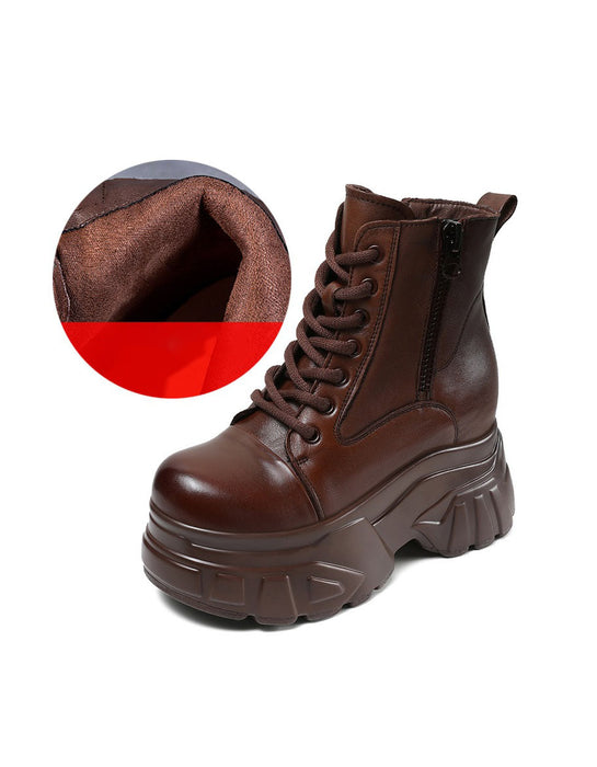 Winter Autumn Non-slip Round Toe Platform Boots