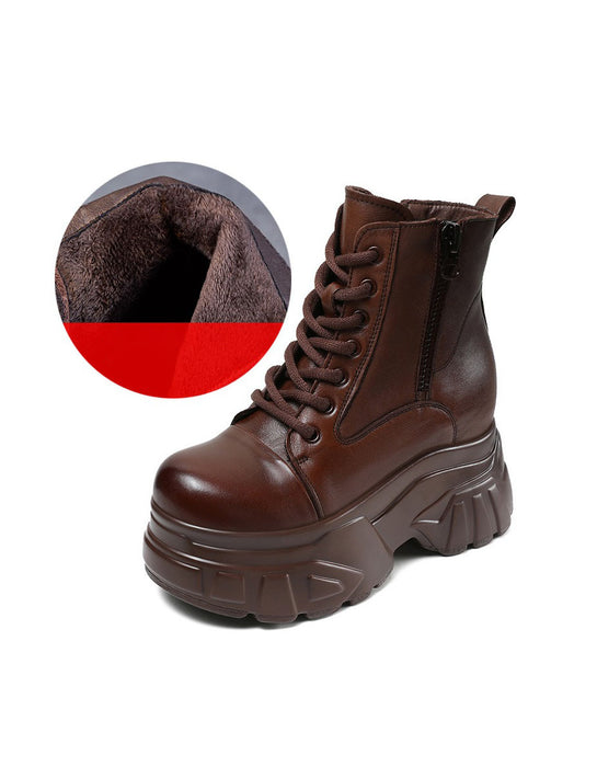 Winter Autumn Non-slip Round Toe Platform Boots