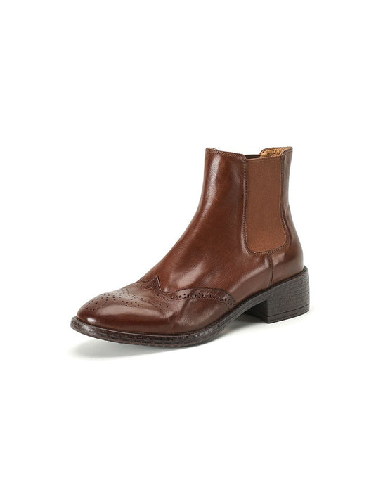 Winter Autumn Real Leather Handmade Oxford Chelsea Boots
