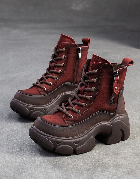 Winter Autumn Round Toe Casual Platform Ankle Boots