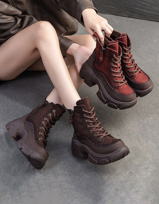 Winter Autumn Round Toe Casual Platform Ankle Boots