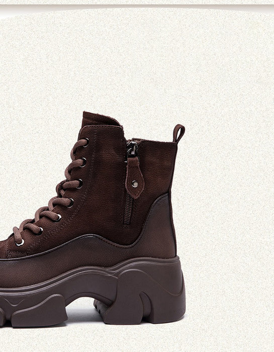 Winter Autumn Round Toe Casual Platform Ankle Boots