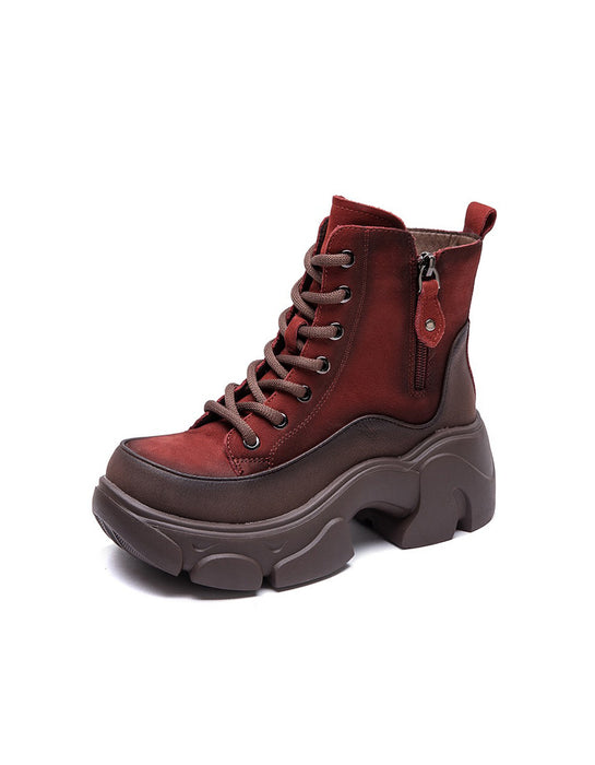 Winter Autumn Round Toe Casual Platform Ankle Boots