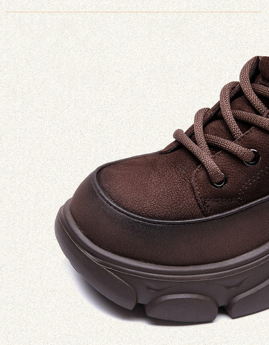 Winter Autumn Round Toe Casual Platform Ankle Boots