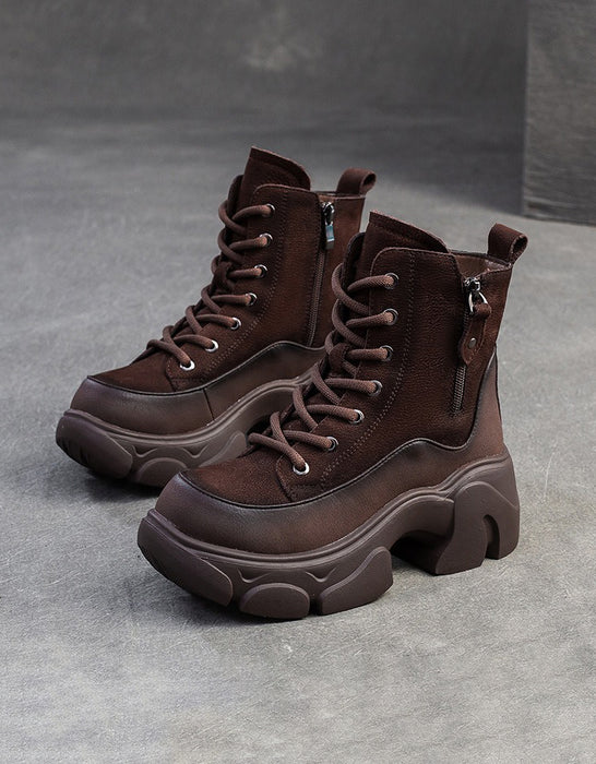 Winter Autumn Round Toe Casual Platform Ankle Boots