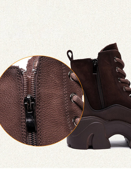 Winter Autumn Round Toe Casual Platform Ankle Boots