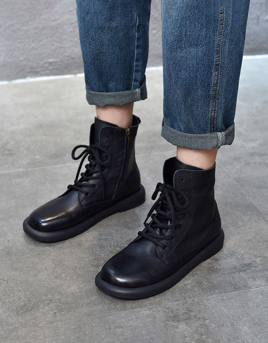 Men's Winter Autumn Round Toe Lace-up Comfort Ankle Boots