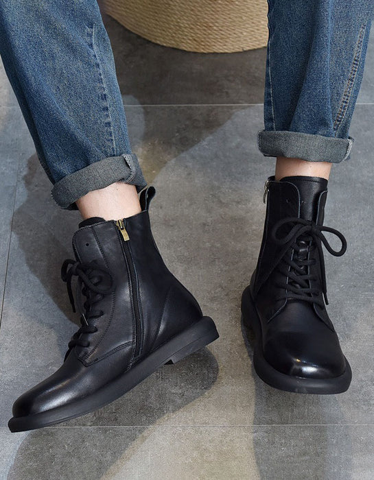 Men's Winter Autumn Round Toe Lace-up Comfort Ankle Boots