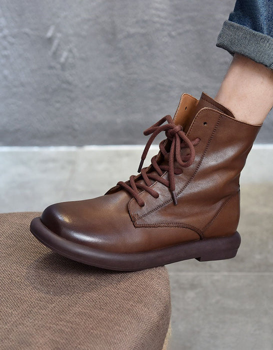 Men's Winter Autumn Round Toe Lace-up Comfort Ankle Boots