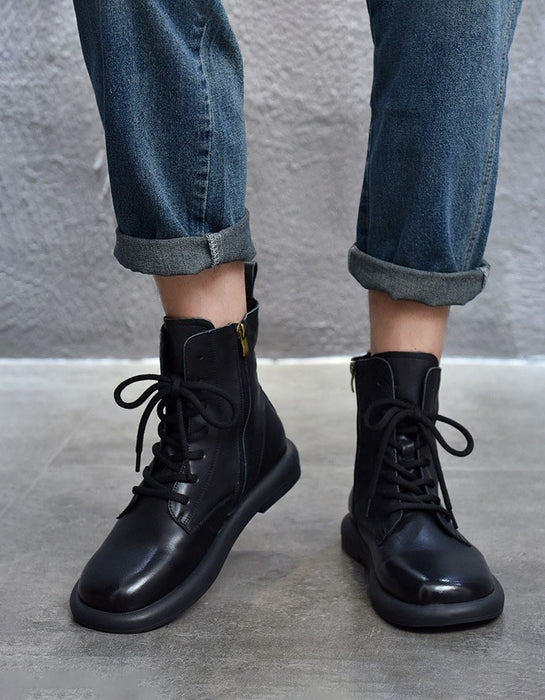 Men's Winter Autumn Round Toe Lace-up Comfort Ankle Boots