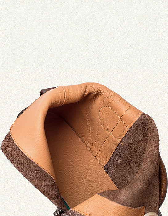 Winter Autumn Round Toe Soft Soles Retro Flat Ankle Boots