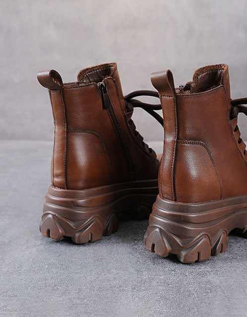 Winter Autumn Round Toe Waterproof Platform Boots