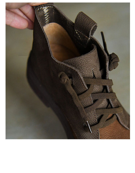 Botas retro hechas a mano de cuero genuino | Zapatos de regalo