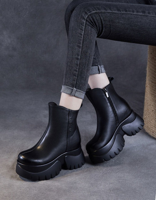 Winter Autumn Waterproof Comfortable Leather Platform Boots