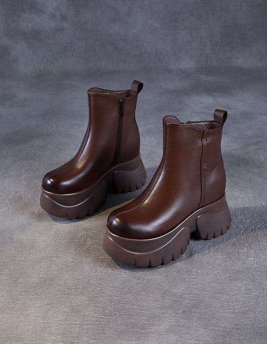 Winter Autumn Waterproof Comfortable Leather Platform Boots