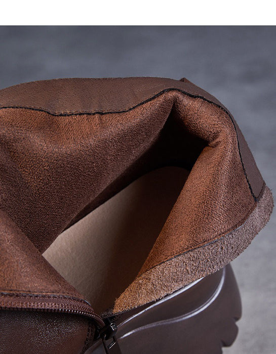 Winter Autumn Waterproof Comfortable Leather Platform Boots