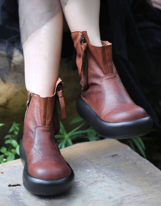 Bottes rétro imperméables à plateforme pour femmes