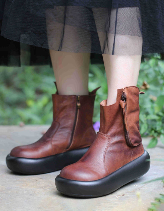Bottes rétro imperméables à plateforme pour femmes