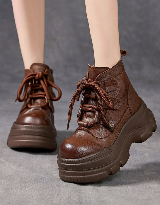Winter Autumn Wide Toe Box Platform Chunky Boots