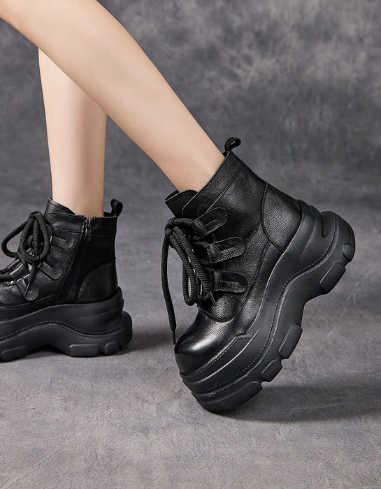 Winter Autumn Wide Toe Box Platform Chunky Boots