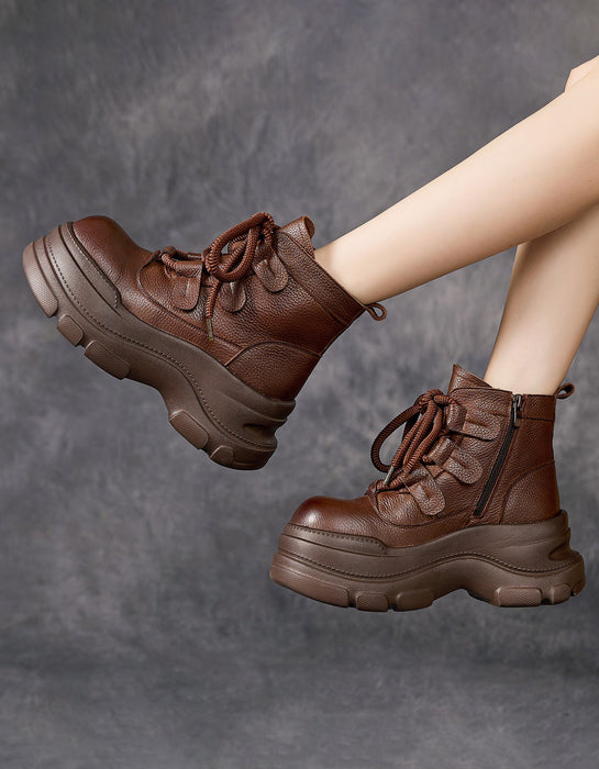 Winter Autumn Wide Toe Box Platform Chunky Boots