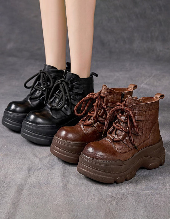 Winter Autumn Wide Toe Box Platform Chunky Boots