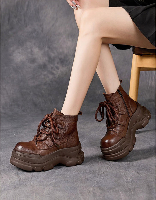 Winter Autumn Wide Toe Box Platform Chunky Boots