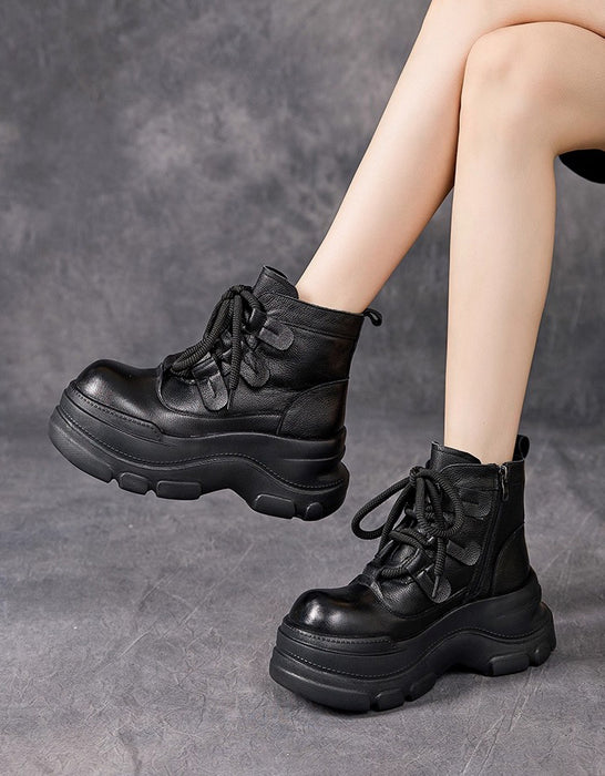 Winter Autumn Wide Toe Box Platform Chunky Boots