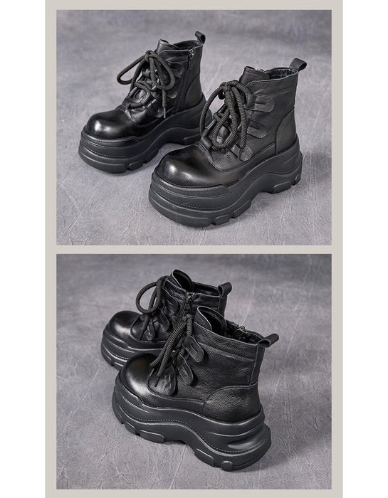 Winter Autumn Wide Toe Box Platform Chunky Boots