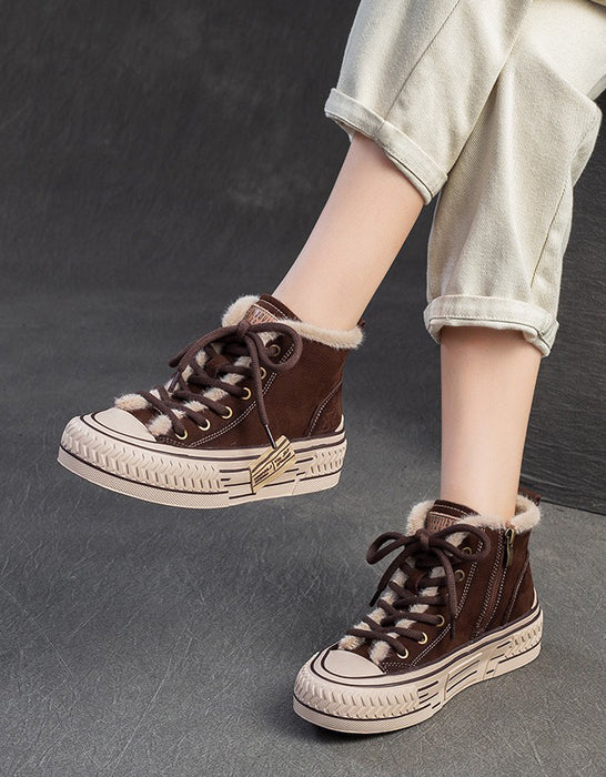 Zapatillas de deporte casuales de cuero para mujer de primavera